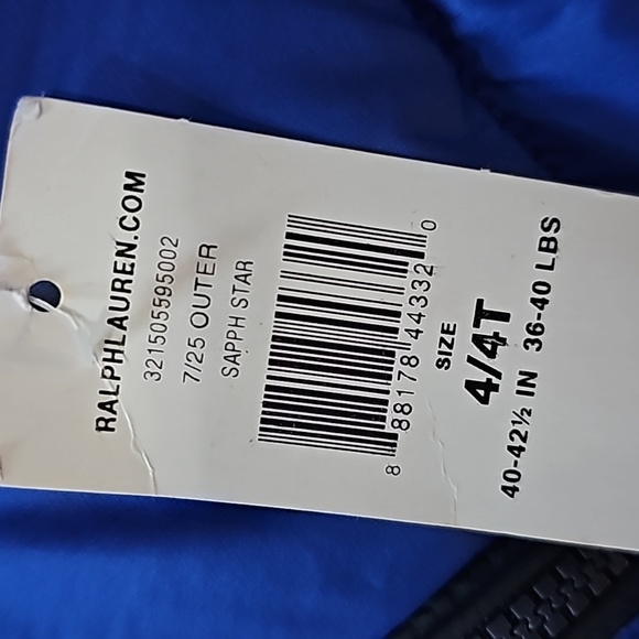 POLO RALPH LAUREN COLORBLOCK WATER REPELLENT DOWN WINTER PUFFER JACKET size 4 4T - Picture 13 of 13